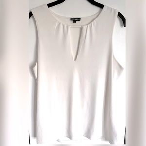 EXPRESS crème white tunic sleeveless blouse